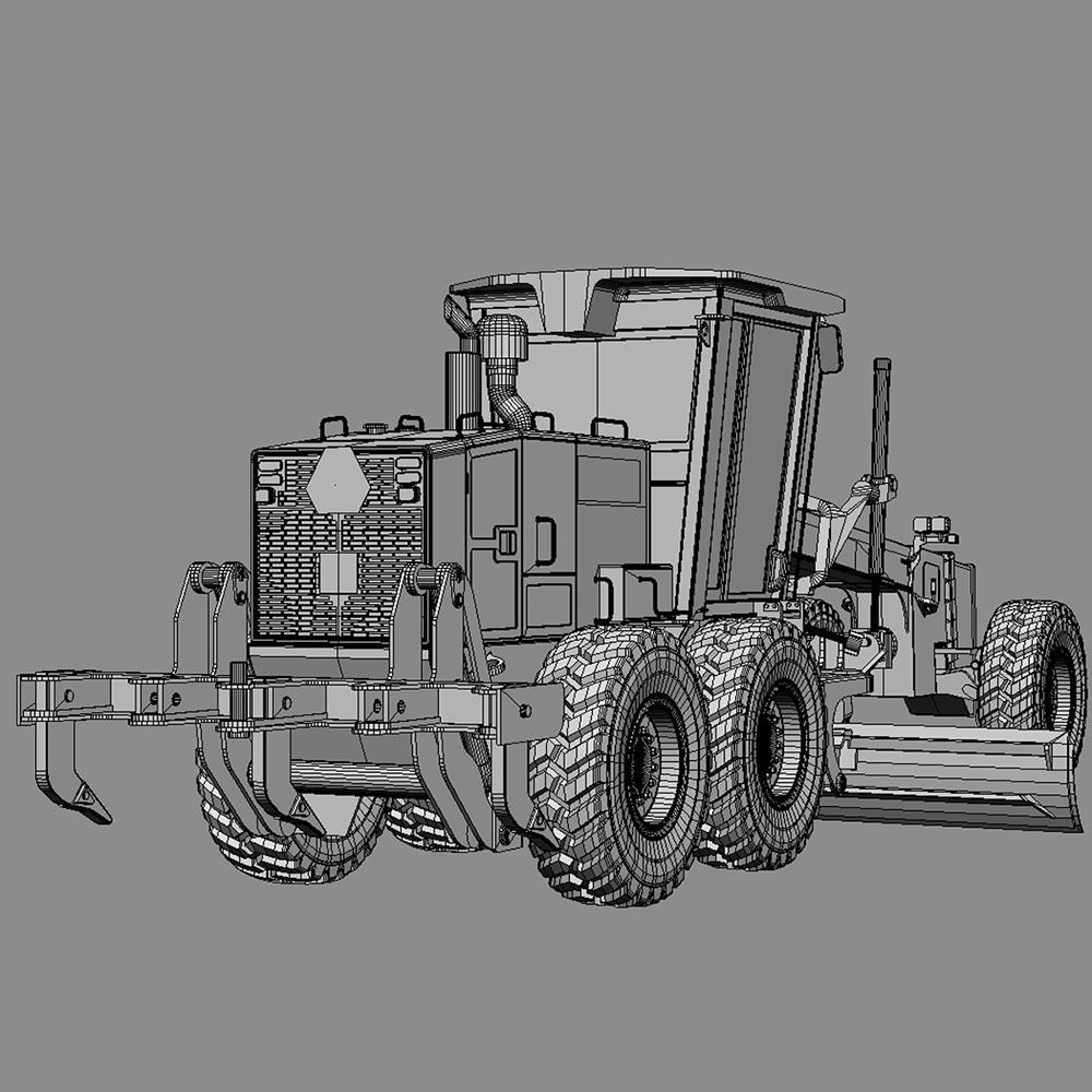 Motor Grader Deere 872D 3D model_5