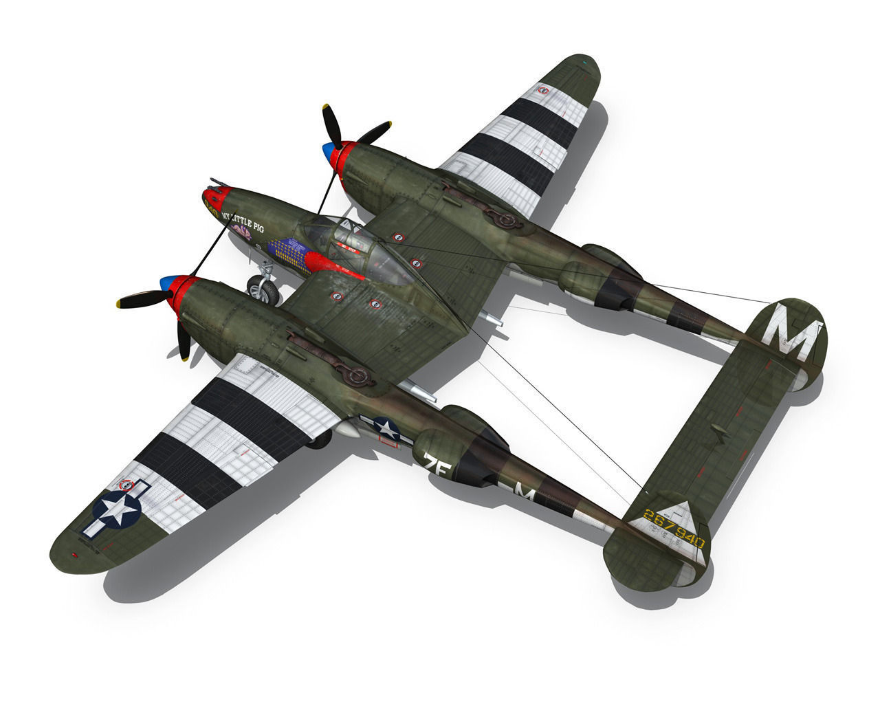 Lockheed P-38 Lightning - My little Pig 3D model_10