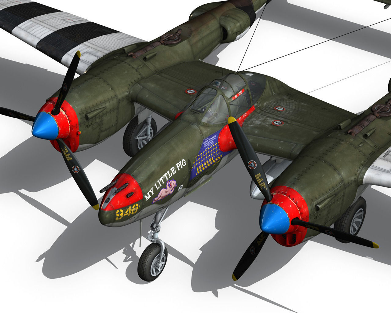 Lockheed P-38 Lightning - My little Pig 3D model_13