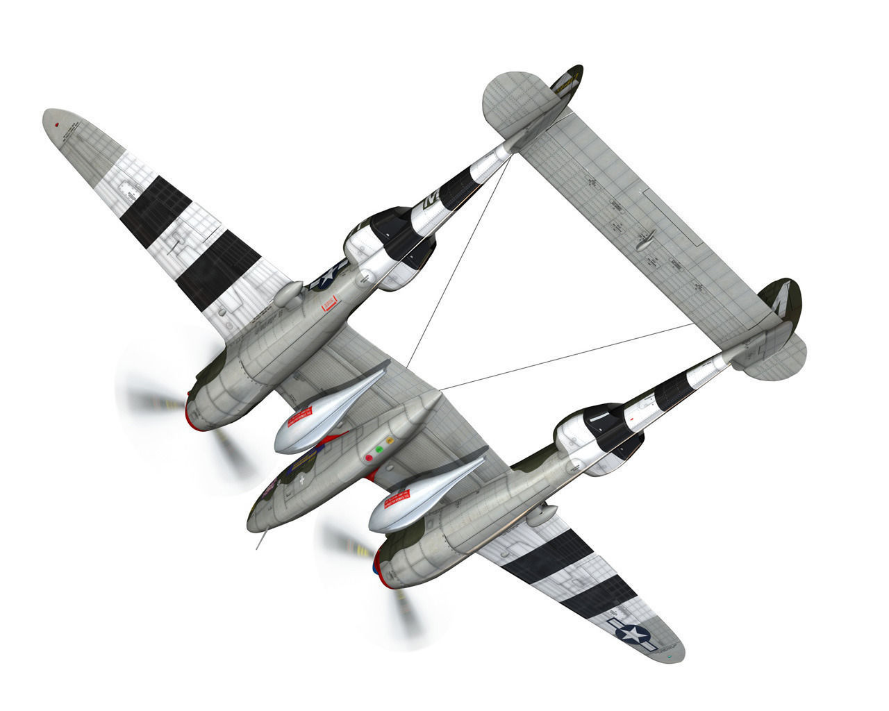 Lockheed P-38 Lightning - My little Pig 3D model_5
