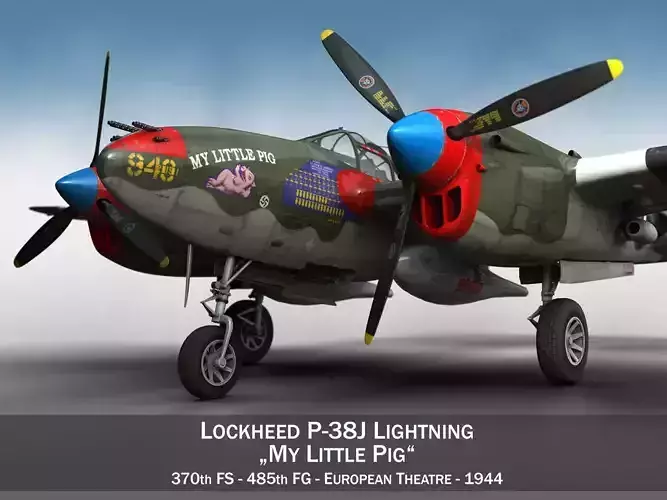 Lockheed P-38 Lightning - My little Pig 3D model