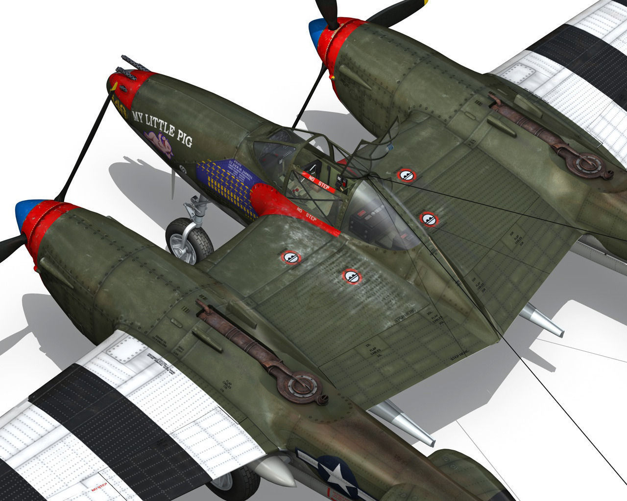 Lockheed P-38 Lightning - My little Pig 3D model_14