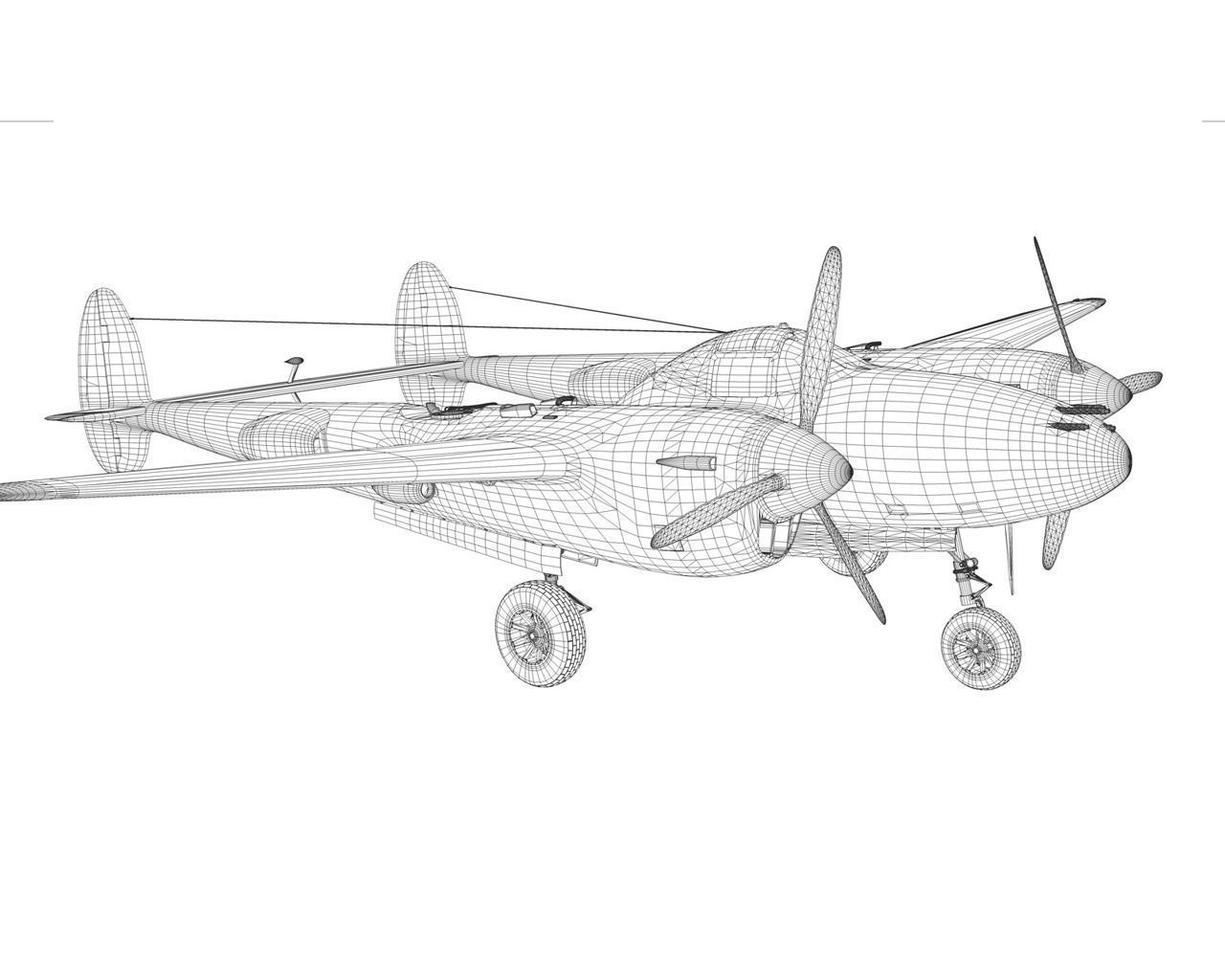 Lockheed P-38 Lightning - My little Pig 3D model_18