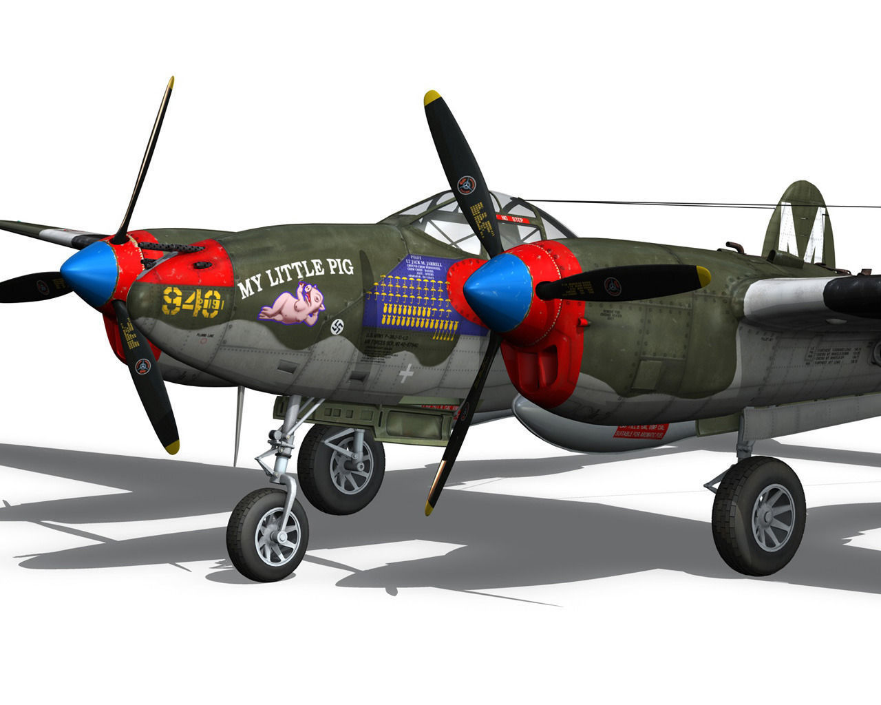 Lockheed P-38 Lightning - My little Pig 3D model_9