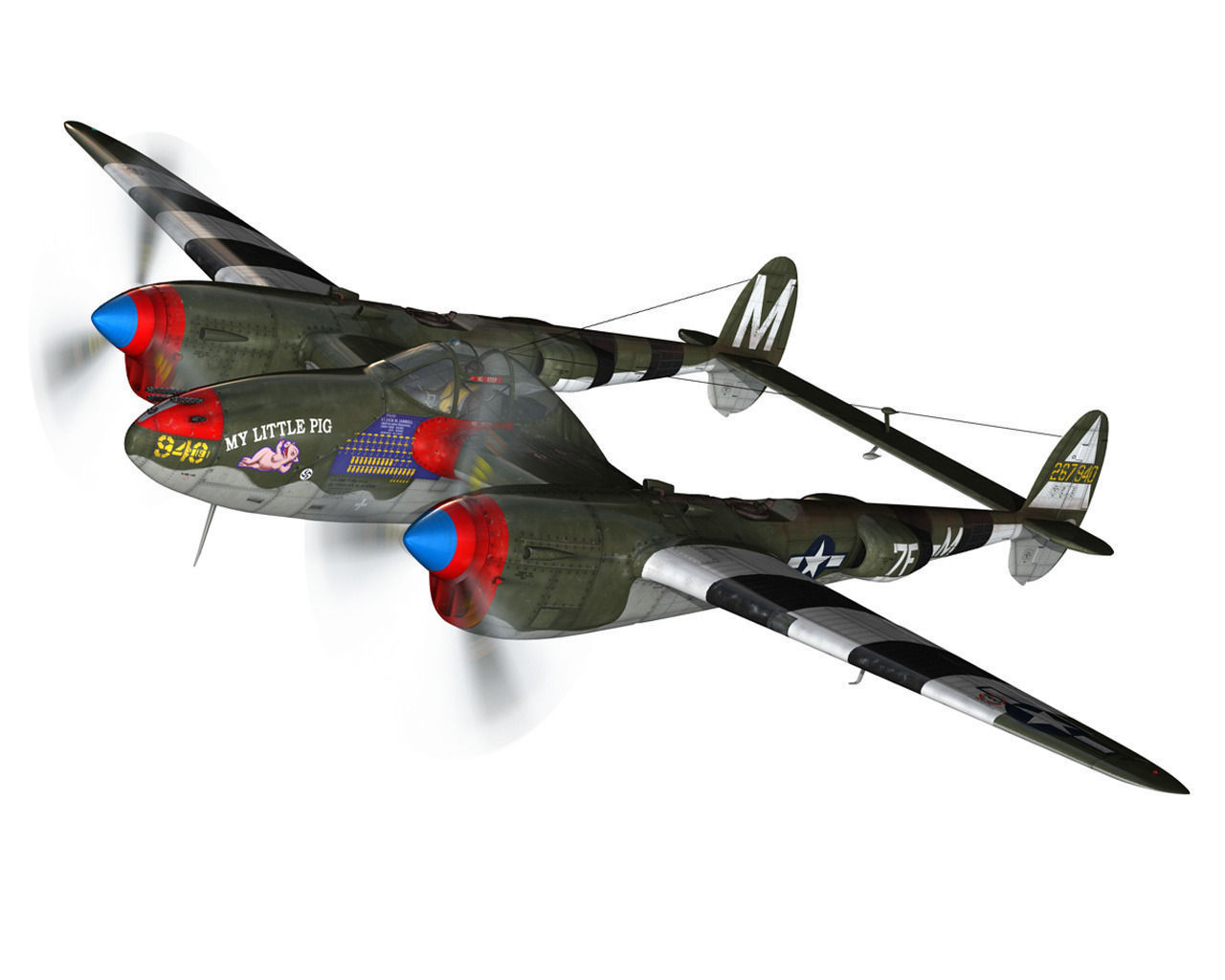 Lockheed P-38 Lightning - My little Pig 3D model_3