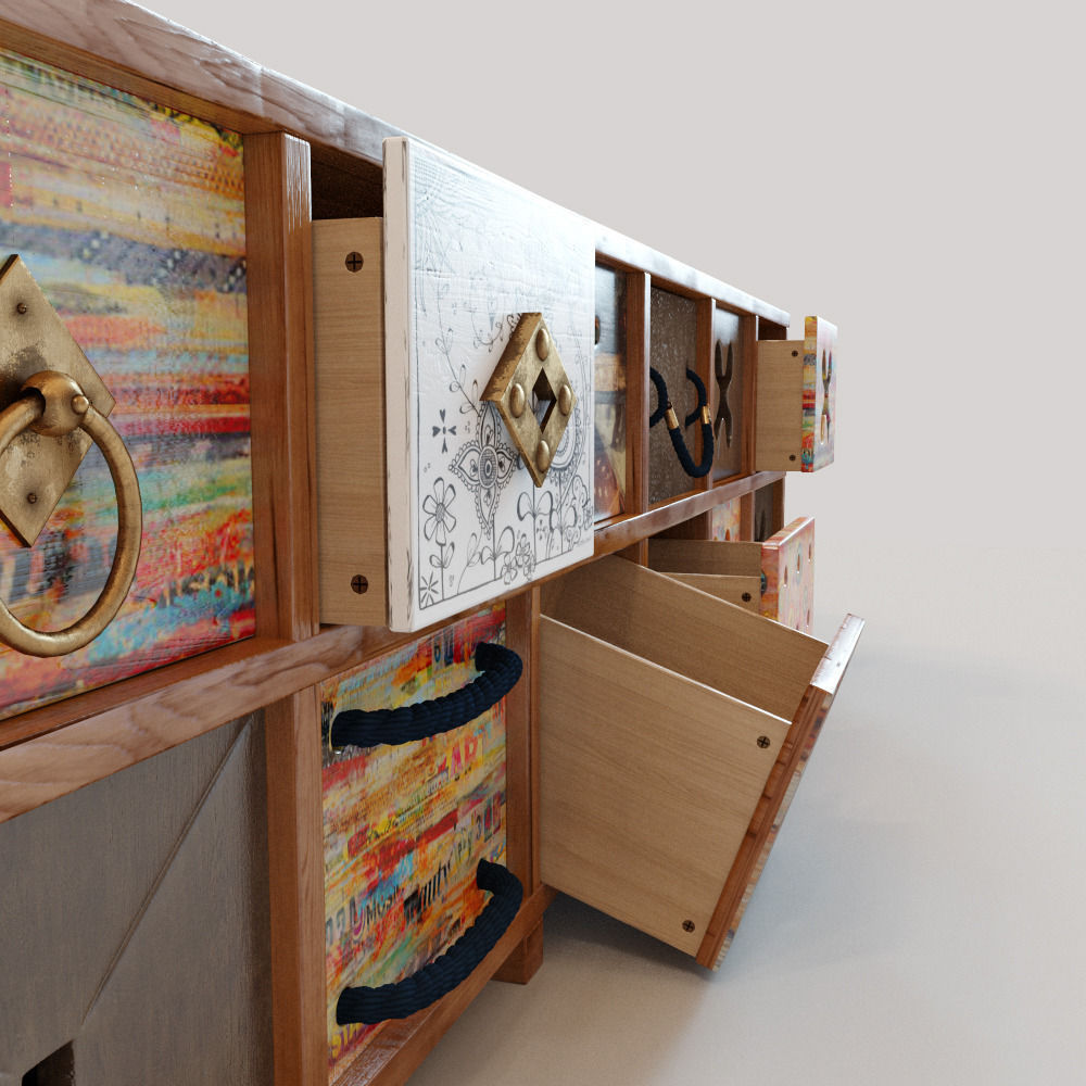 Ethnic chest of drawers 3D model_3