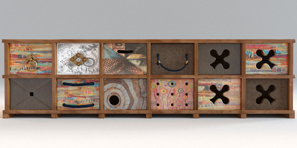 Ethnic chest of drawers 3D model_1