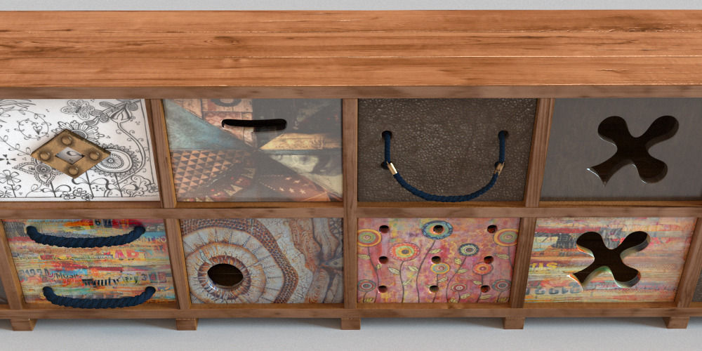 Ethnic chest of drawers 3D model_2