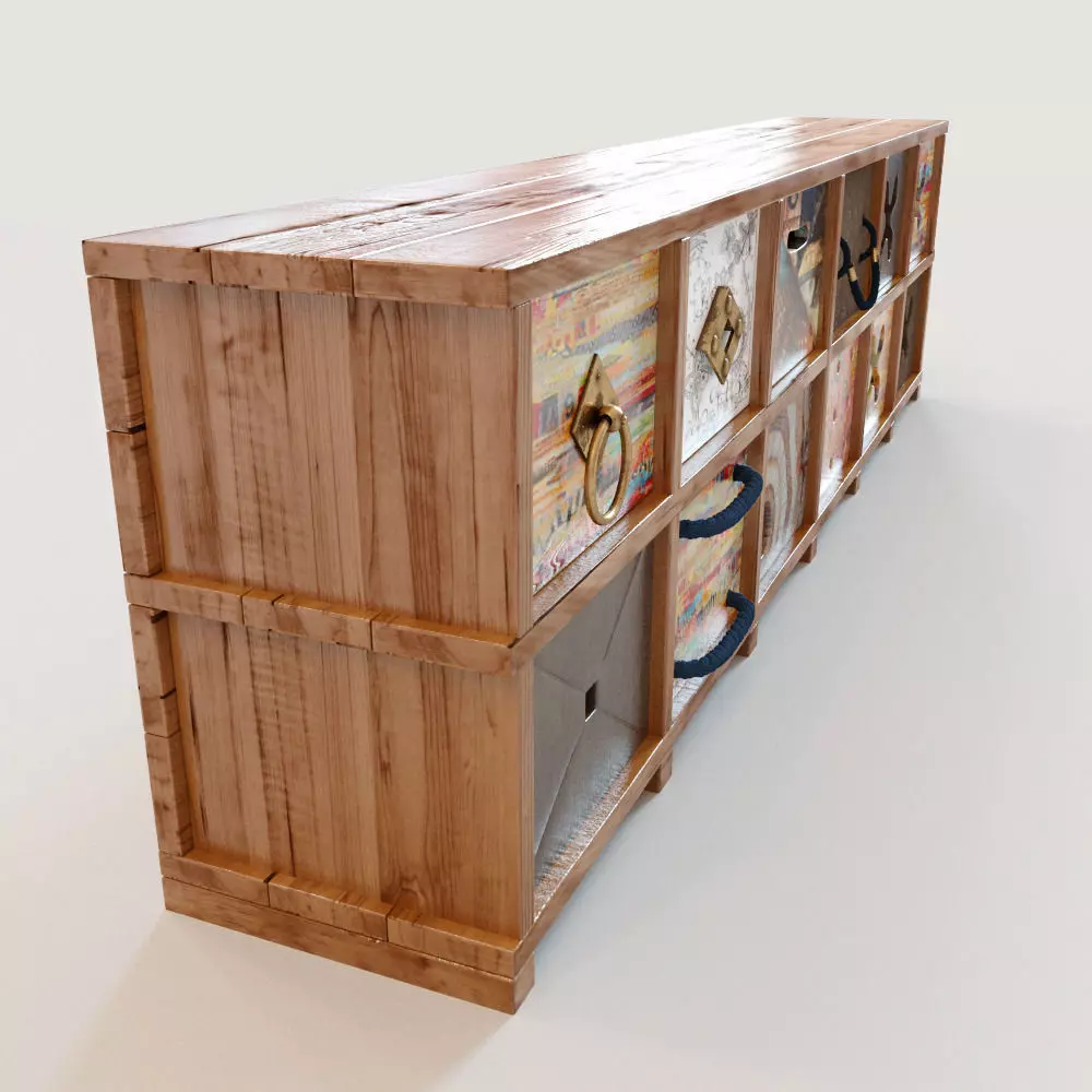 Ethnic chest of drawers 3D model_0