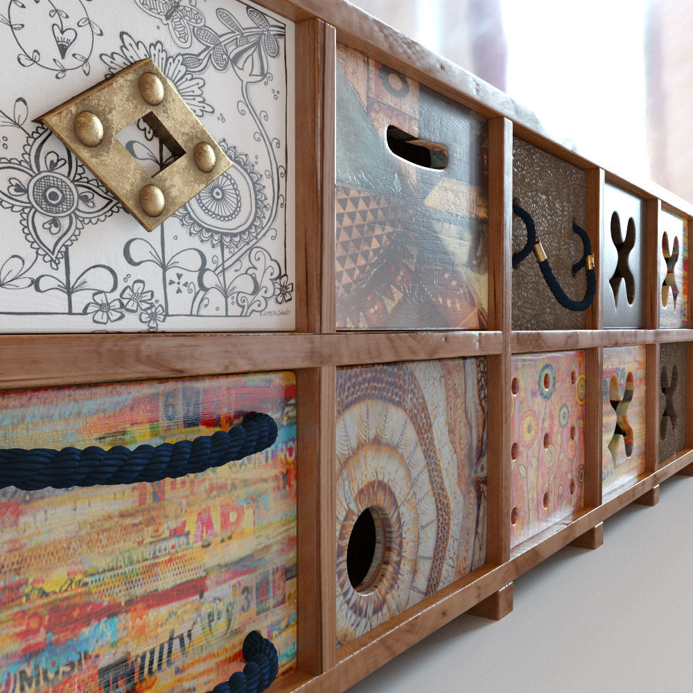 Ethnic chest of drawers 3D model_4