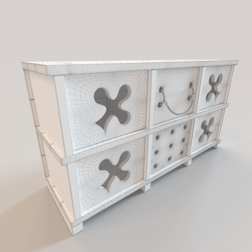 2 Ethnic chests of drawers 3D model_5