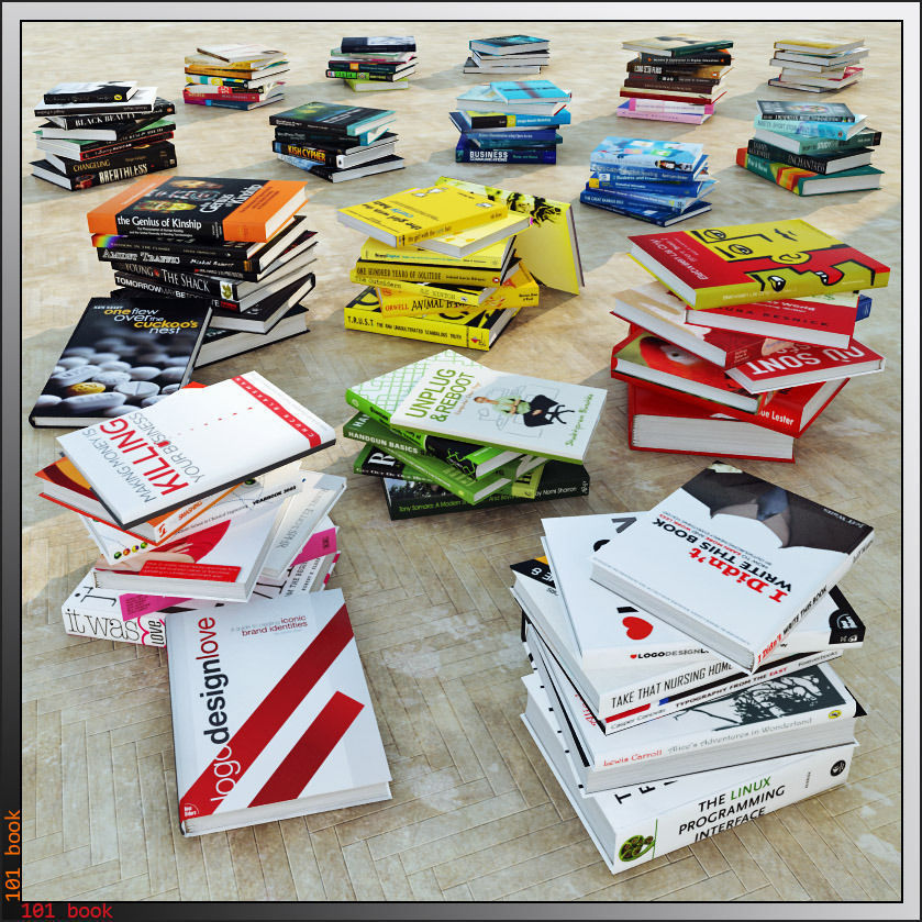 101 Book Low-poly 3D model_3