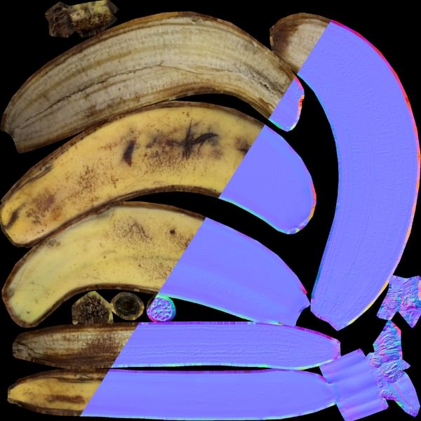 Banana peel Low-poly 3D model_1