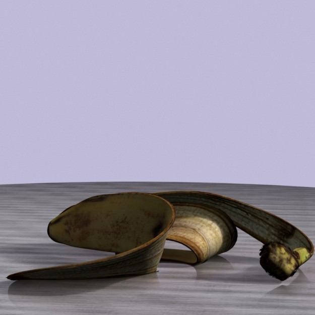 Banana peel Low-poly 3D model_5
