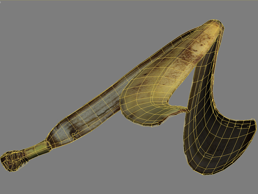 Banana peel Low-poly 3D model_7