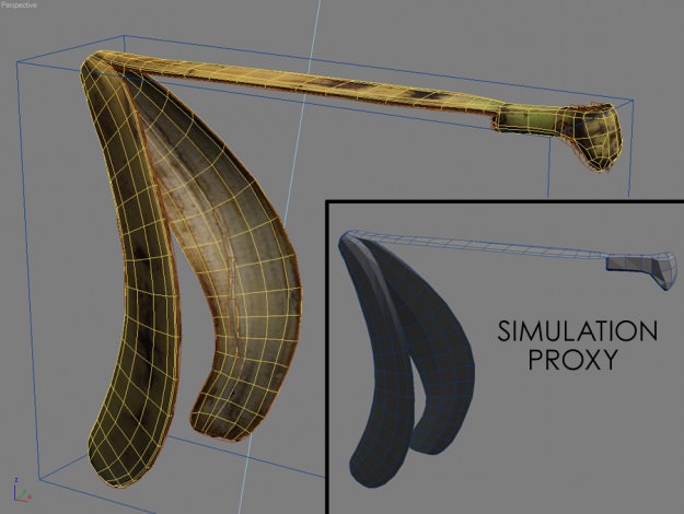 Banana peel Low-poly 3D model_6