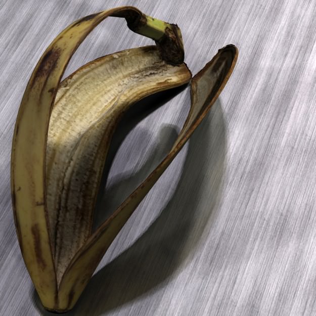 Banana peel Low-poly 3D model_3
