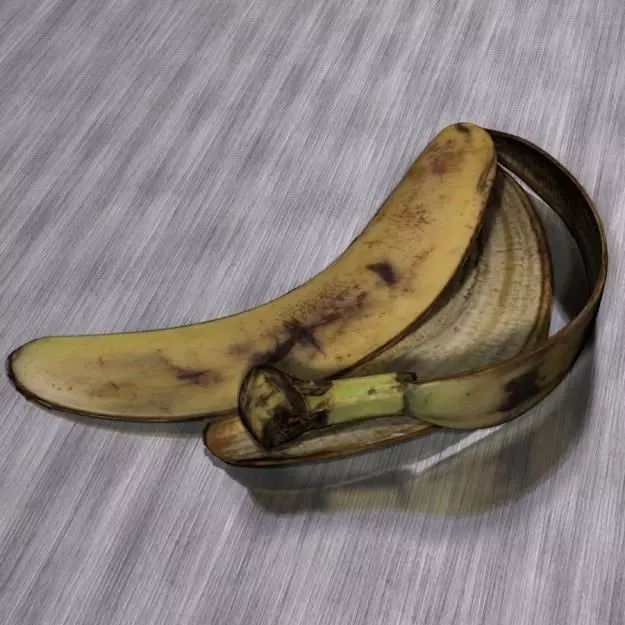 Banana peel Low-poly 3D model_0
