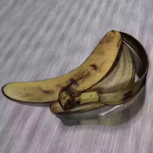 Banana peel Low-poly 3D model