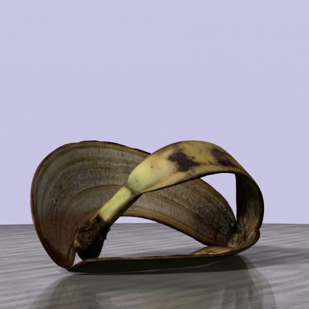 Banana peel Low-poly 3D model_4