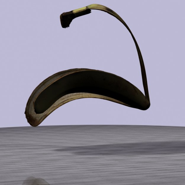 Banana peel Low-poly 3D model_2