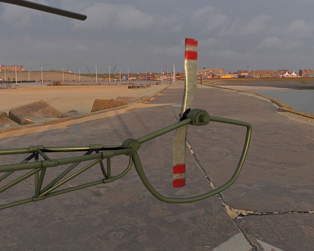 Bell 47 Helicopter Low-poly 3D model_5