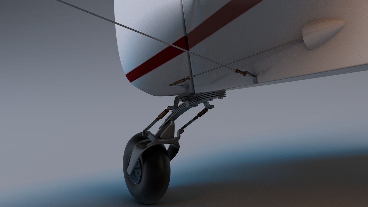 Piper Super Cub Bushplane Low-poly 3D model_10