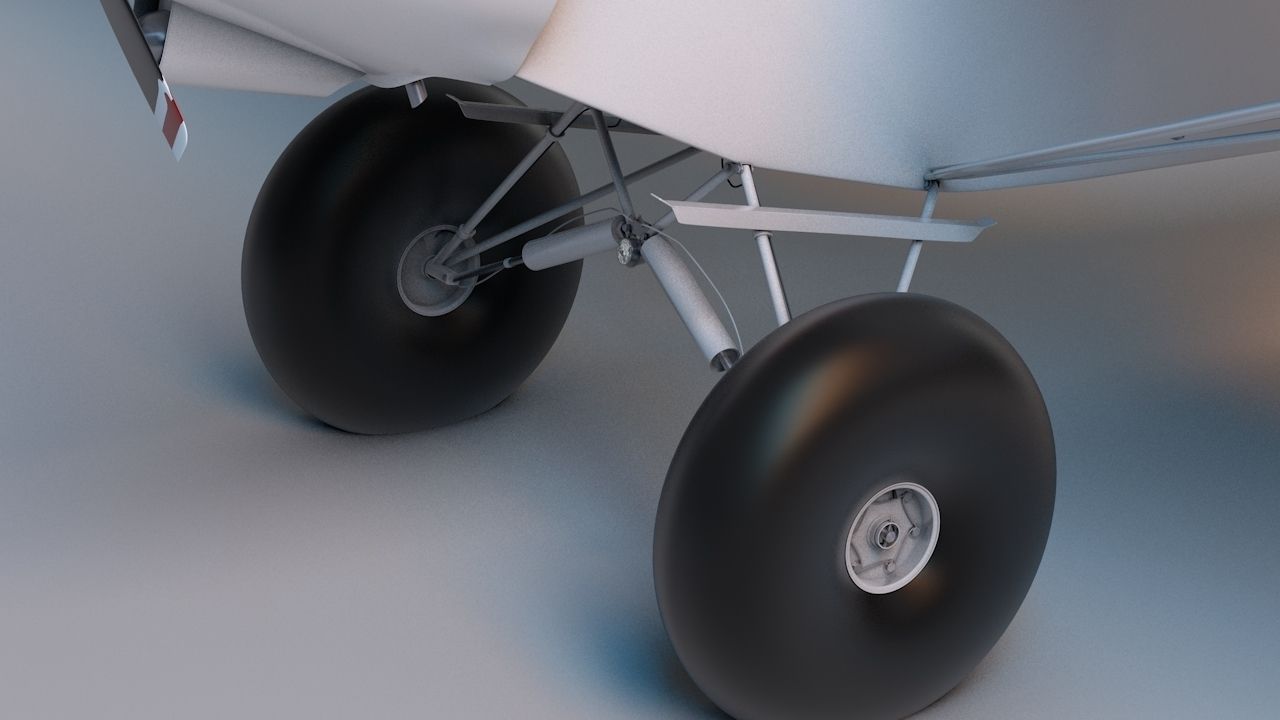 Piper Super Cub Bushplane Low-poly 3D model_9