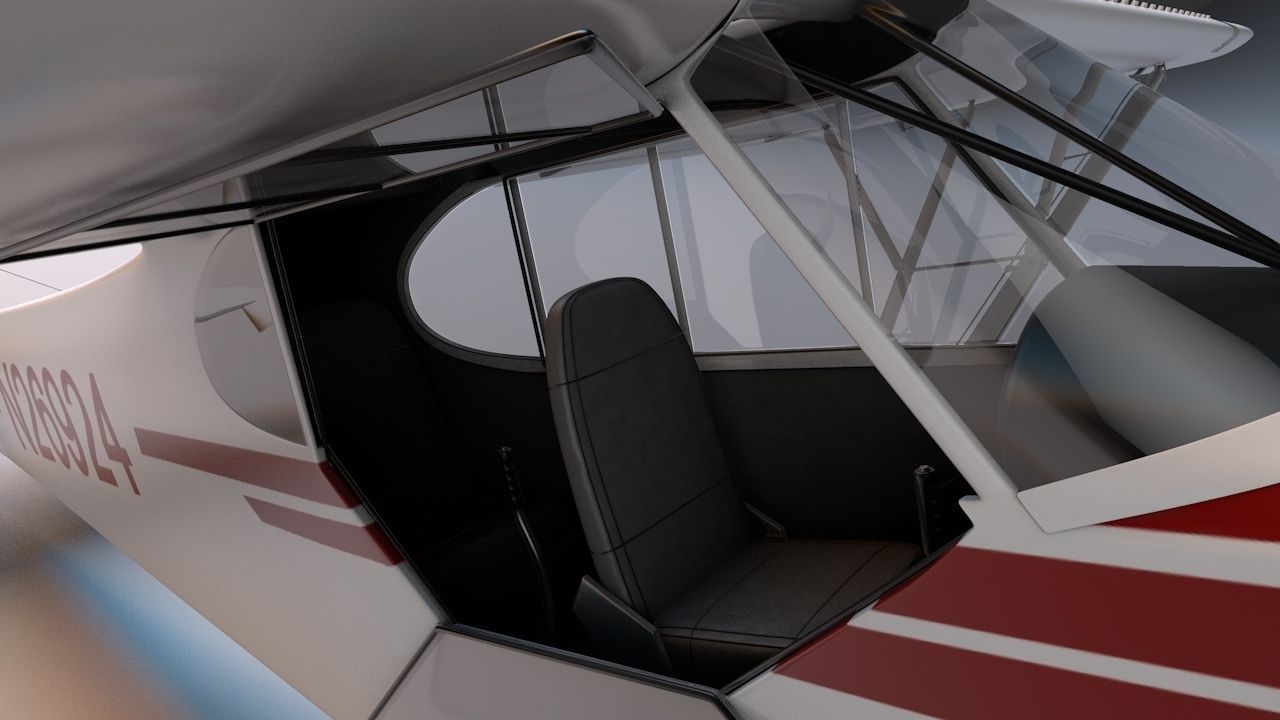 Piper Super Cub Bushplane Low-poly 3D model_13