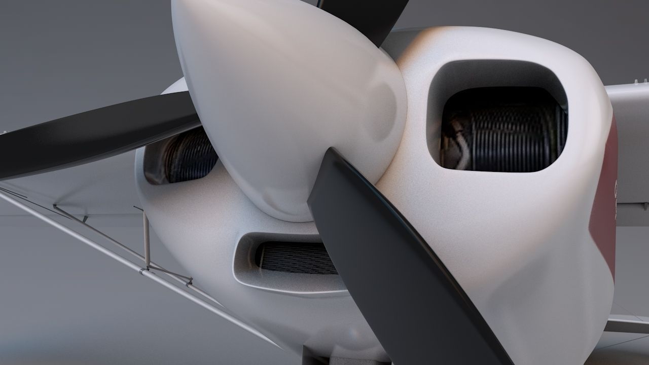 Piper Super Cub Bushplane Low-poly 3D model_12