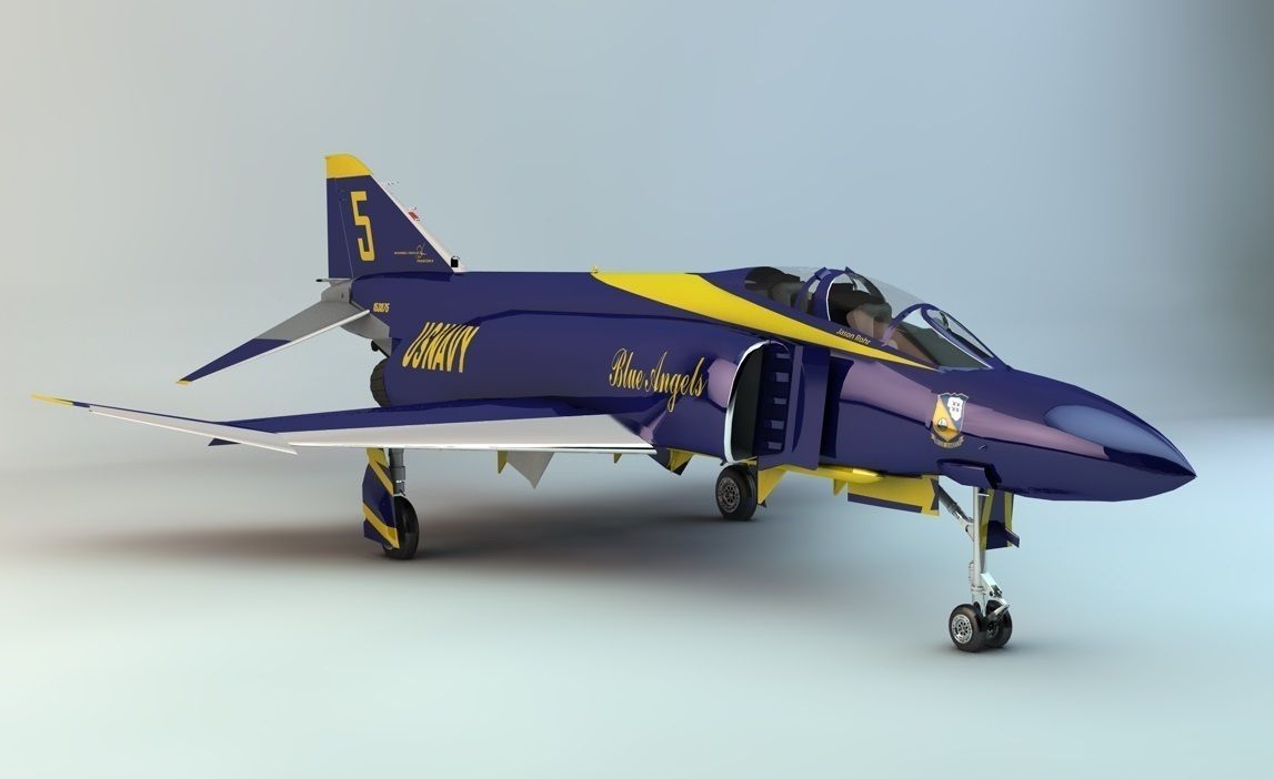 F-4J Phantom II Blue Angels 3D model_37