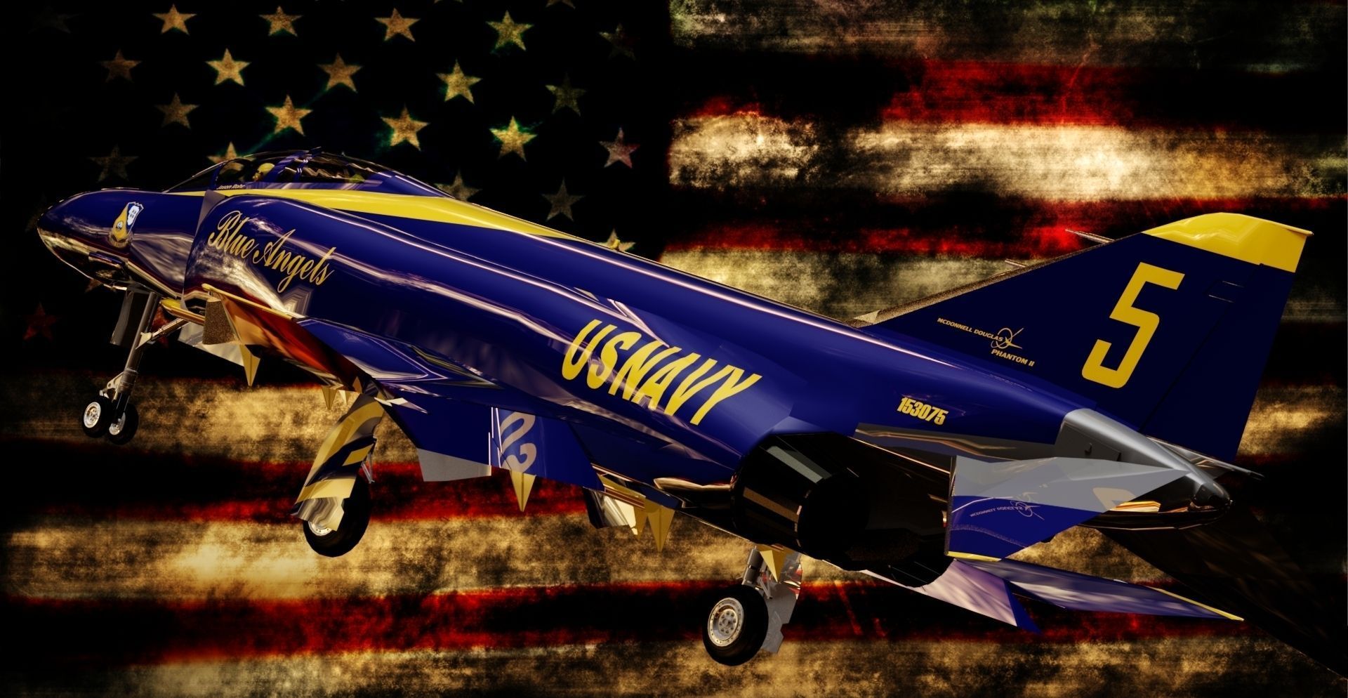 F-4J Phantom II Blue Angels 3D model_13