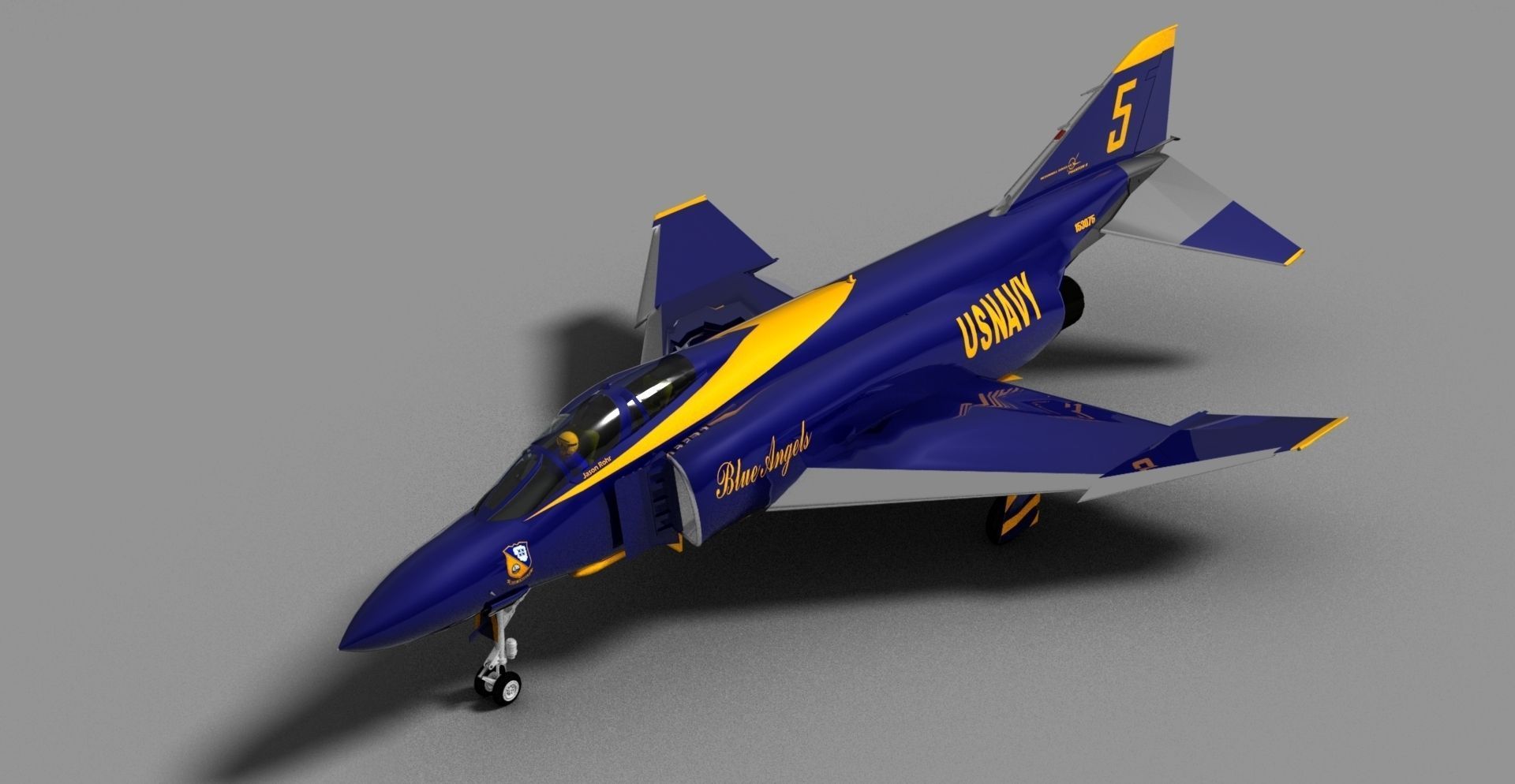 F-4J Phantom II Blue Angels 3D model_17