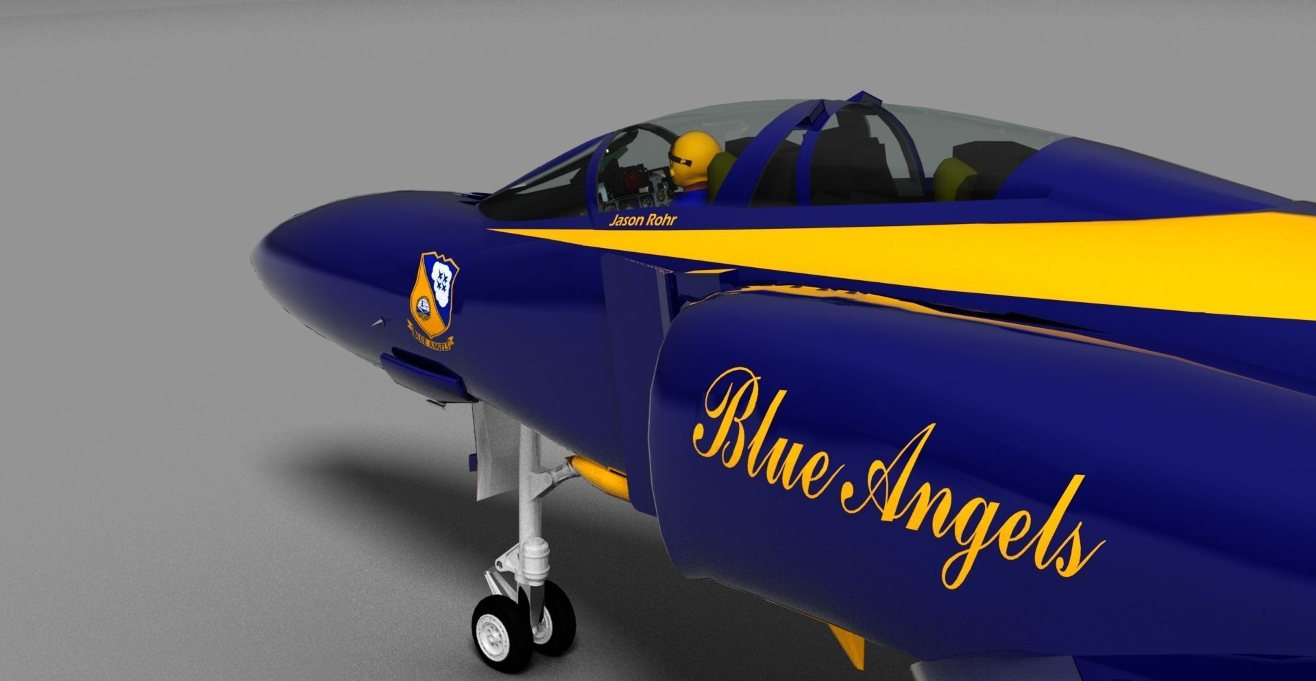 F-4J Phantom II Blue Angels 3D model_15