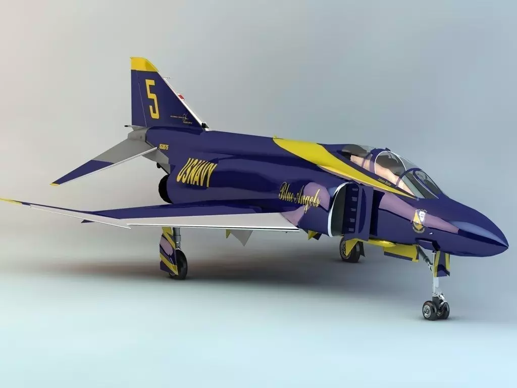 F-4J Phantom II Blue Angels 3D model_0