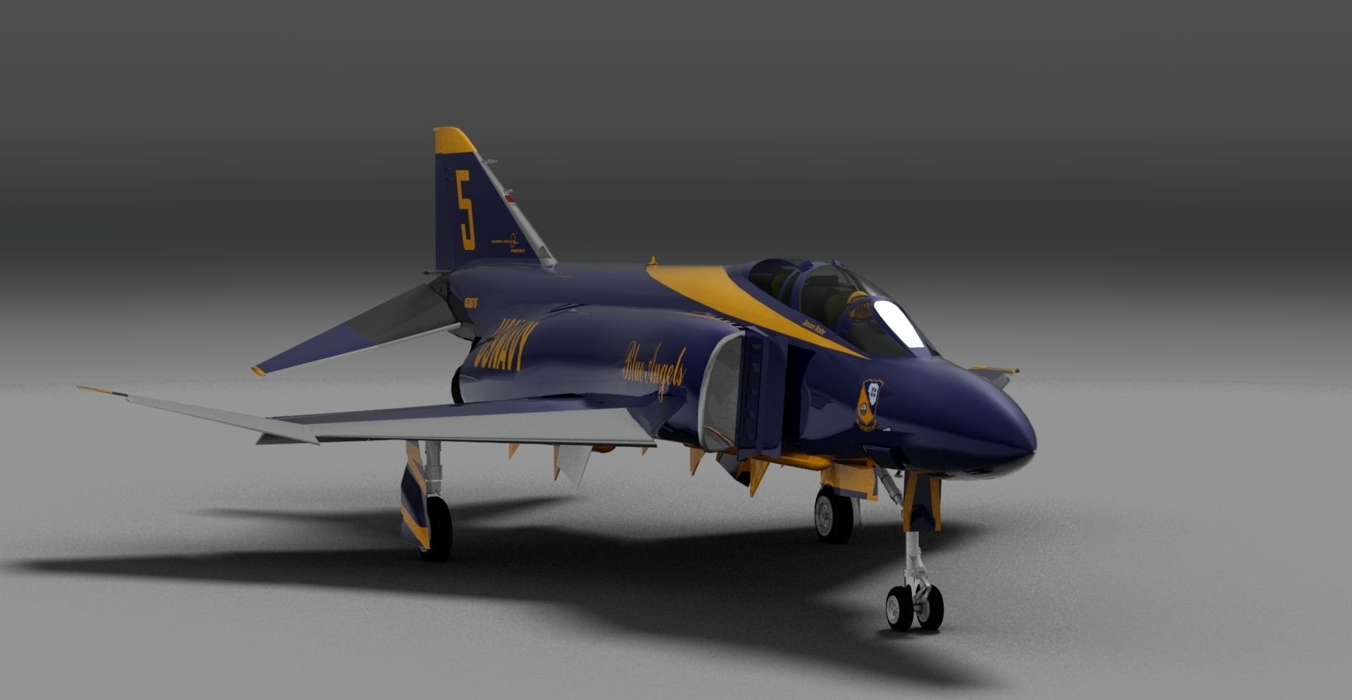 F-4J Phantom II Blue Angels 3D model_9