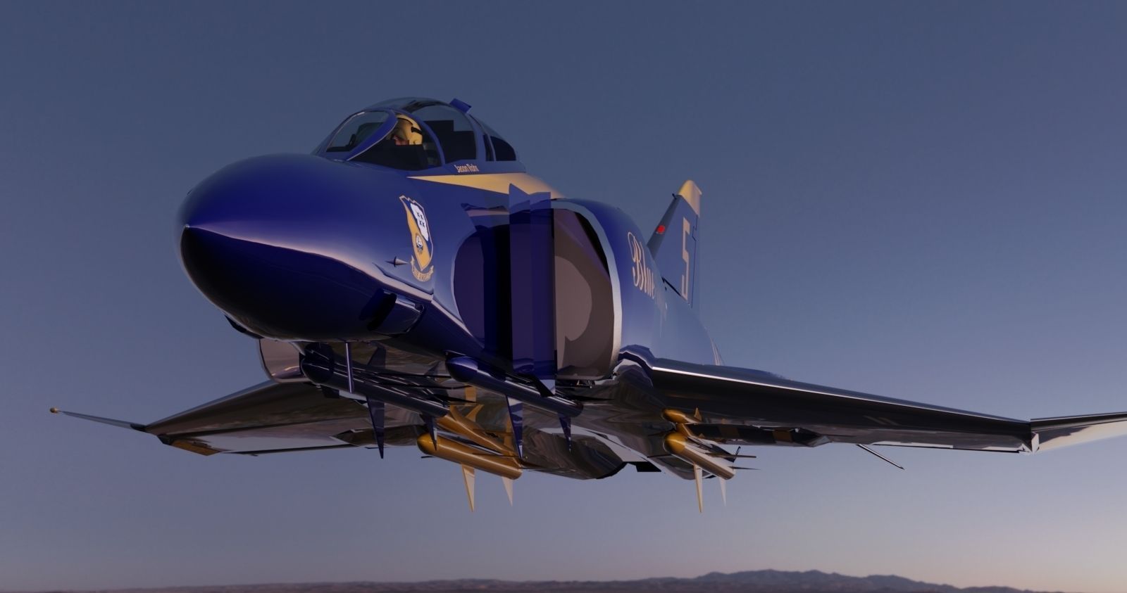F-4J Phantom II Blue Angels 3D model_2