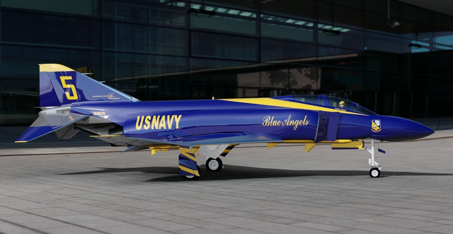 F-4J Phantom II Blue Angels 3D model_4