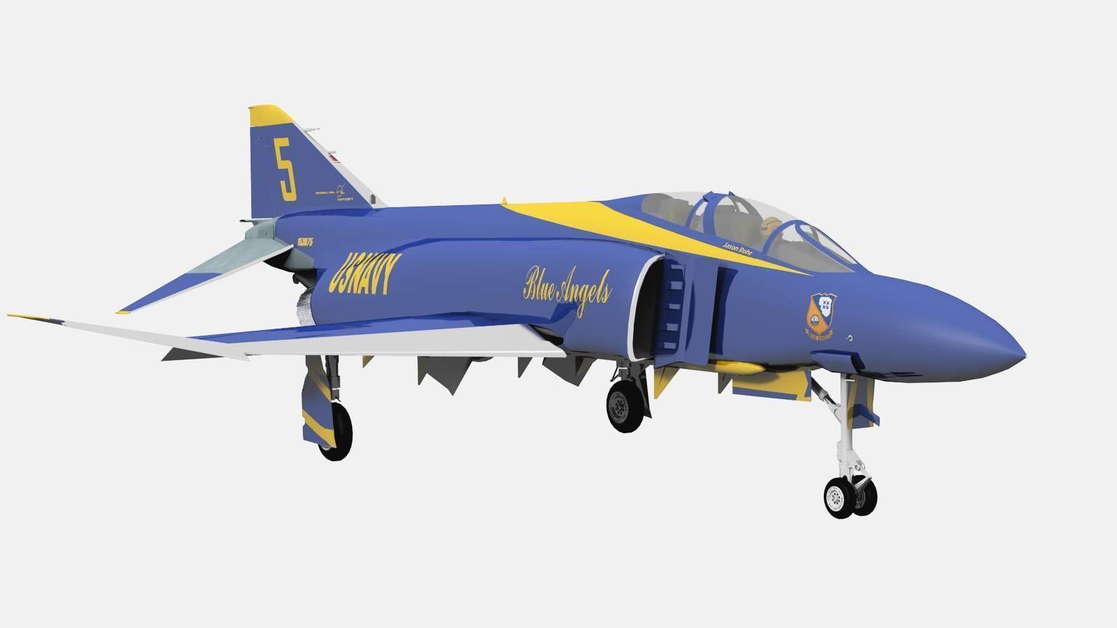 F-4J Phantom II Blue Angels 3D model_21