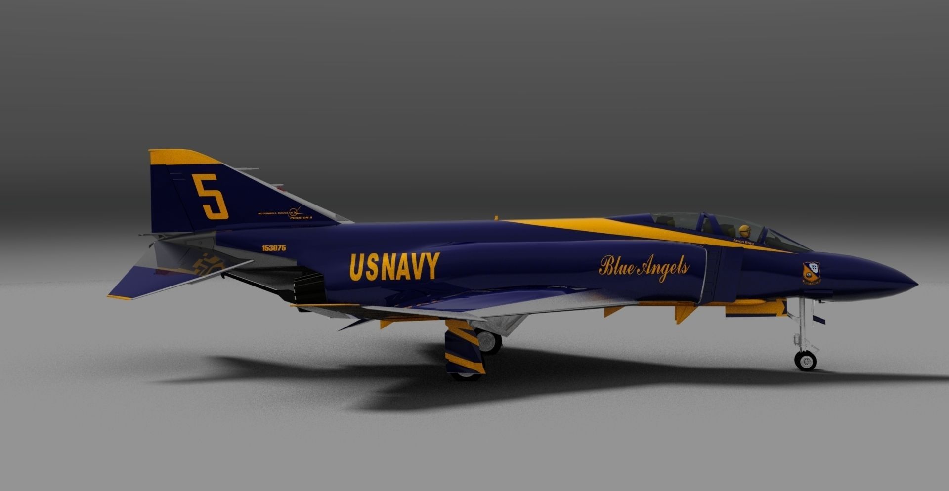 F-4J Phantom II Blue Angels 3D model_10