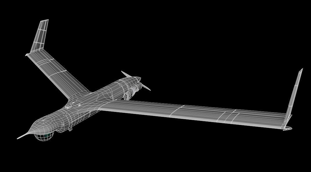 ScanEagle UAV Drone C4D Rigged 3D model_3