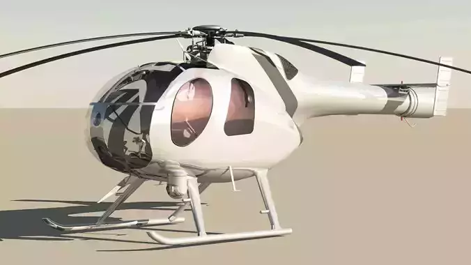 MD-500 Model 369D NOTAR Helicopter 3D model