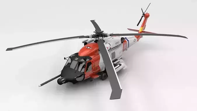 SH-60 Sea Hawk Coast Guard Low-poly 3D model