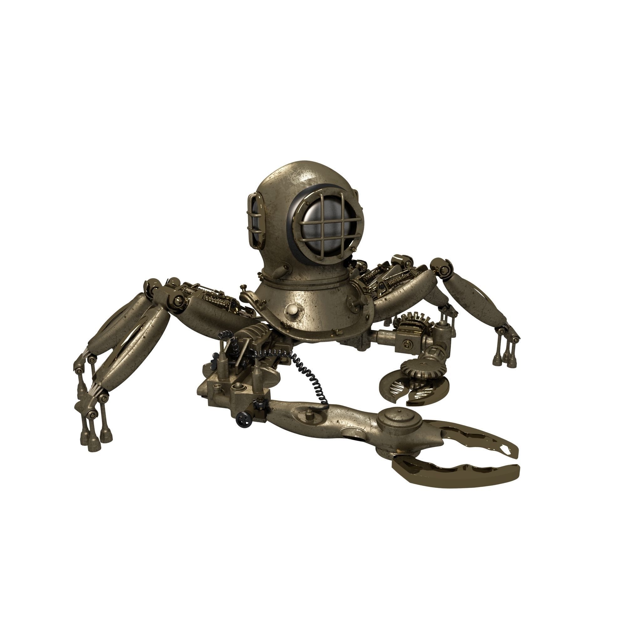 Robot diver 3D model_2