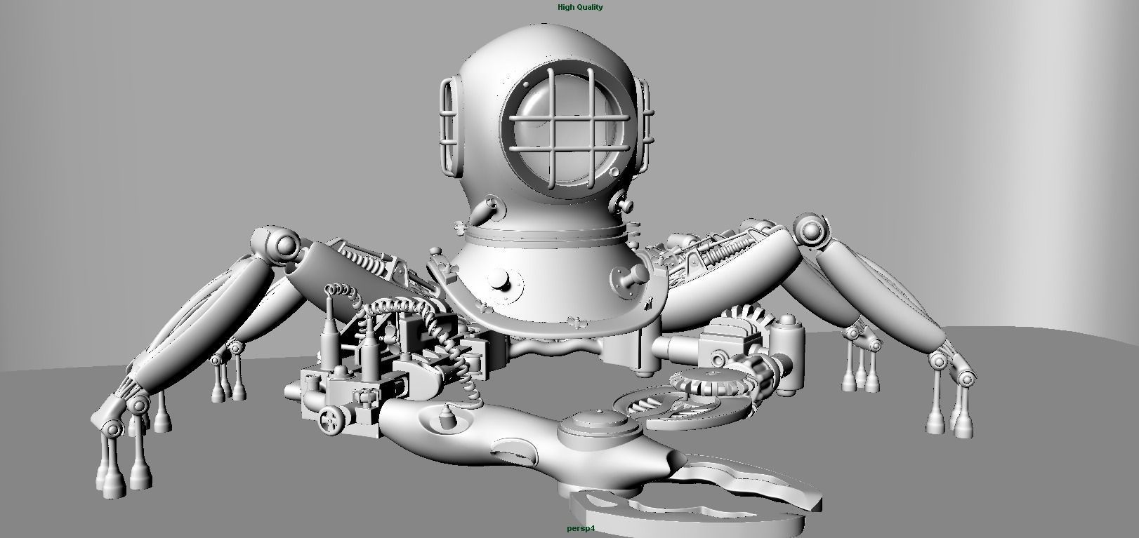 Robot diver 3D model_12