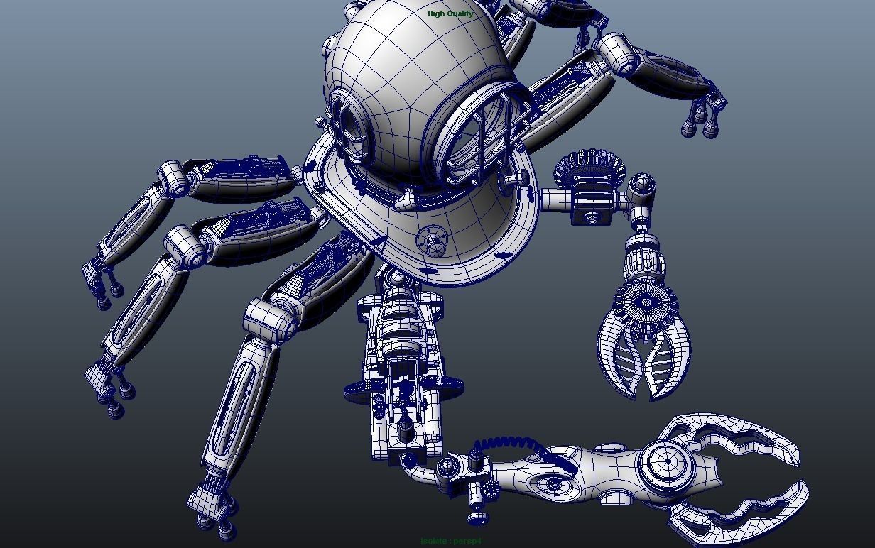 Robot diver 3D model_11
