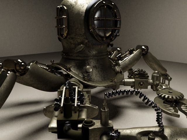 Robot diver 3D model_4
