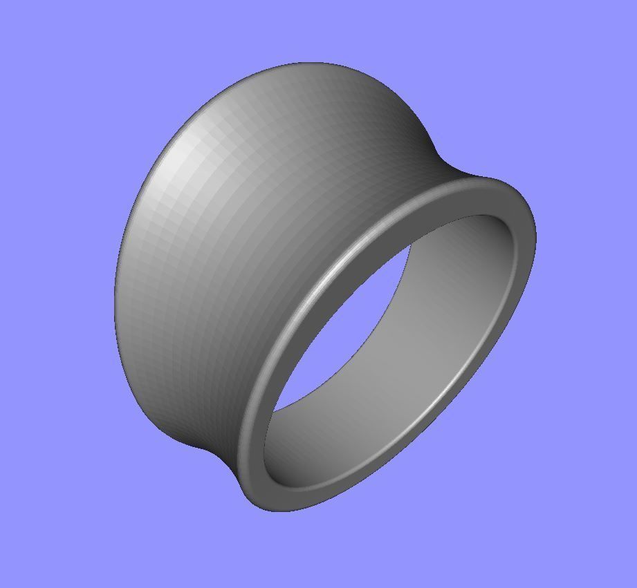 Tapering Concave Band 3D print model_6