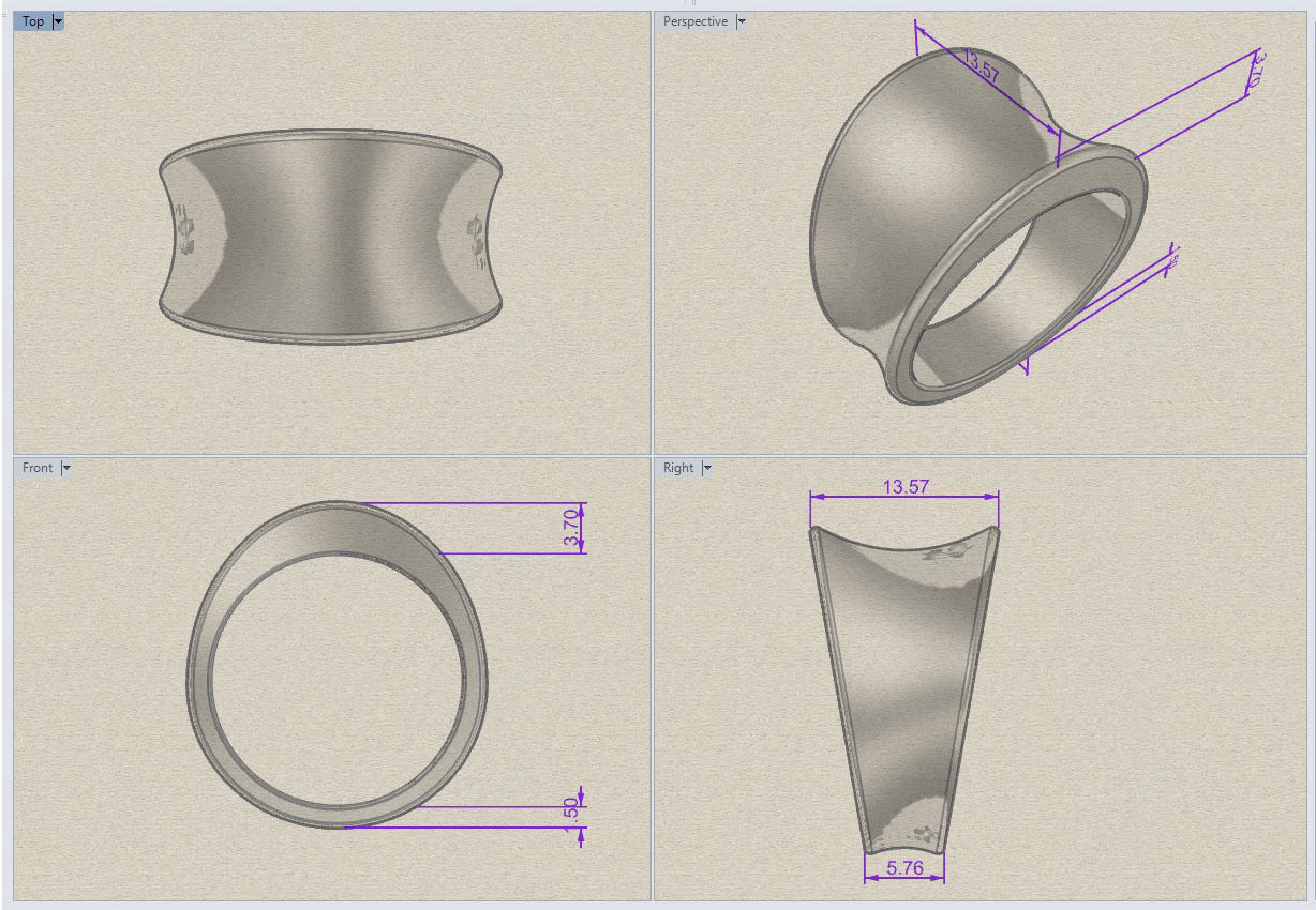 Tapering Concave Band 3D print model_11