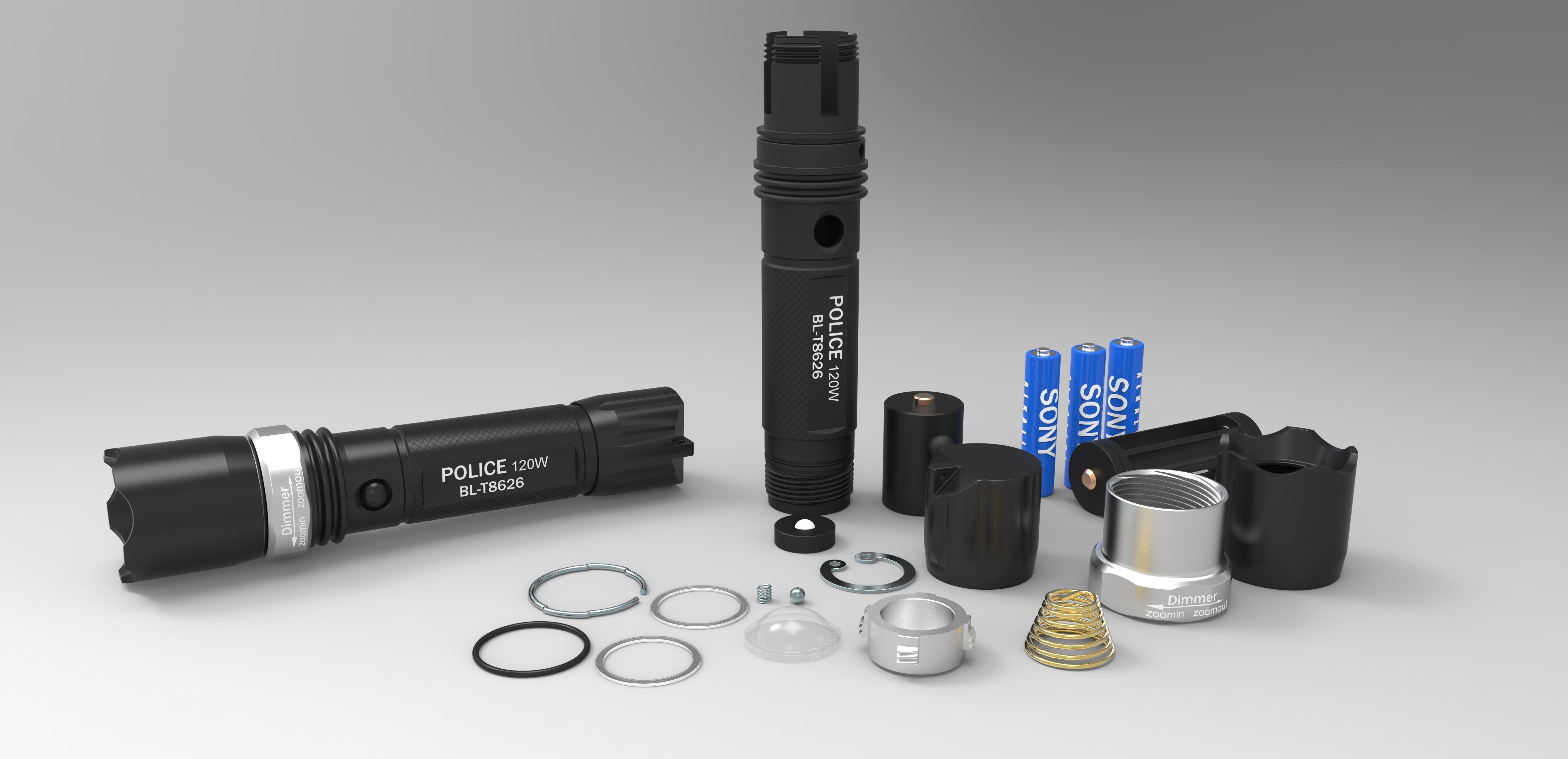 Flashlight 3D model_6